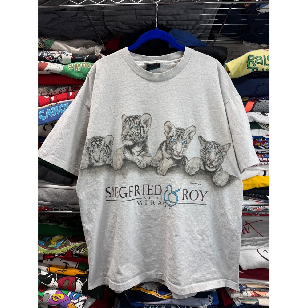 Vintage 1993 Siegfried & Roy Mirage Las Vegas White Tiger T-Shirt Habitat XL